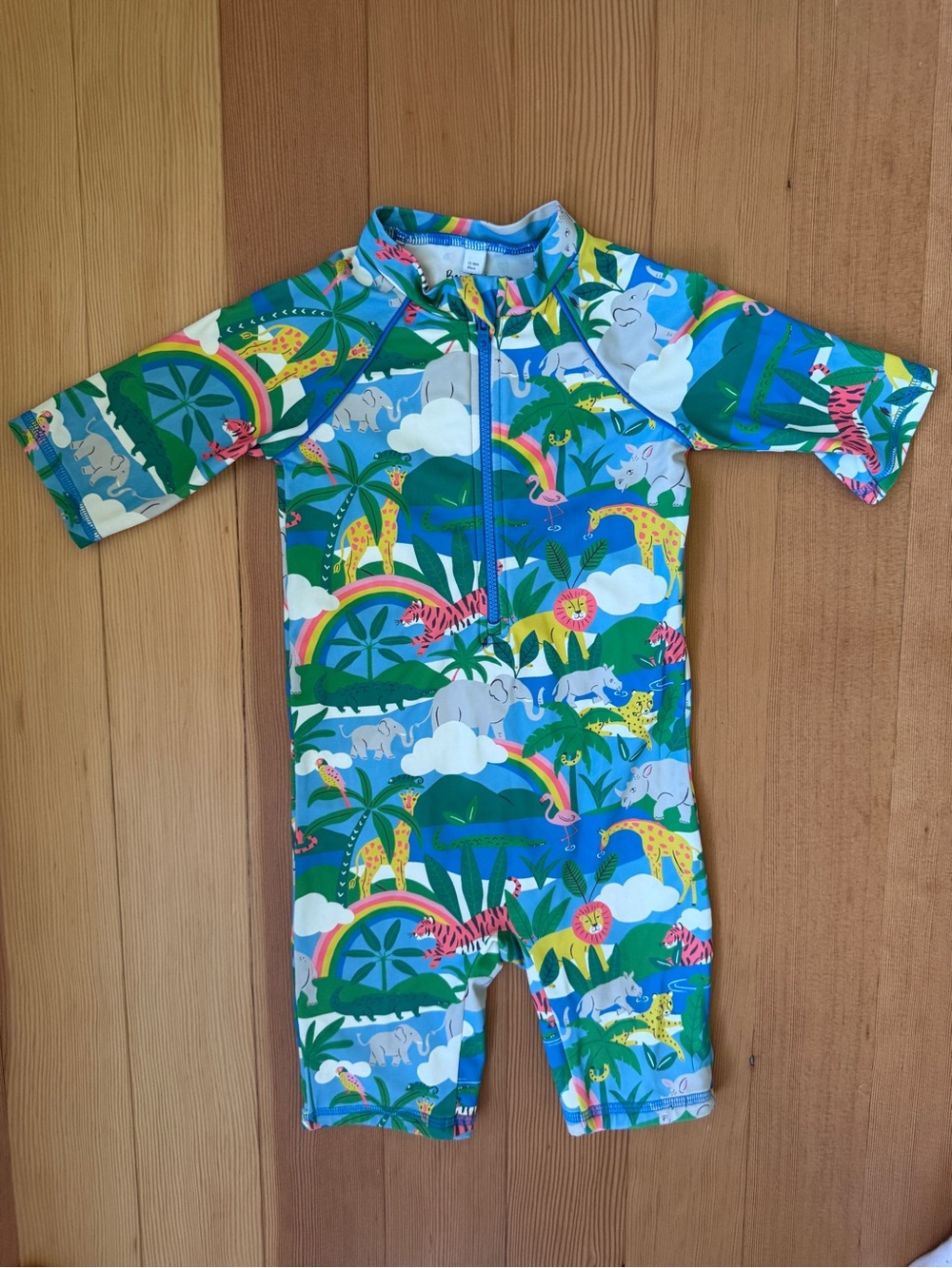 Baby Boden Green Blue Jungle Animal One-Piece Swimsuit